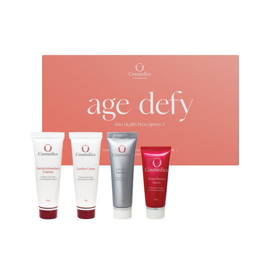 AGE DEFY - Skin Health Prescription Kit #2 
Gentle Antioxidant Cleanser 15ml, 3 in 1 Fruit Peel Mask 15ml, Potent Retinol Serum 10ml, Comfort Cream 15ml